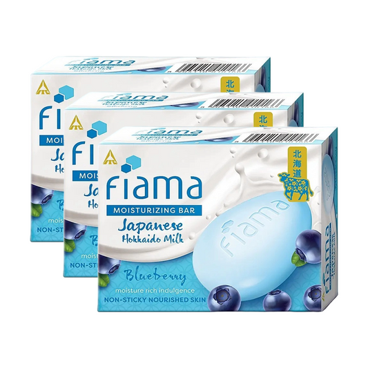 Fiama Moisturizing Bar Japanese Hokkaido Milk Blueberry 125gm Pack Of 3