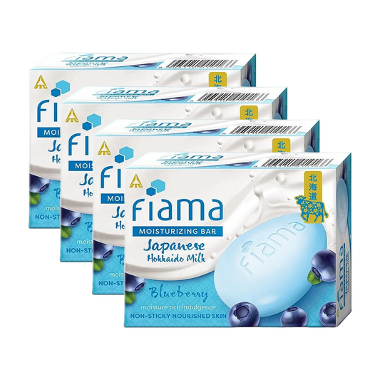 Fiama Moisturizing Bar Japanese Hokkaido Milk Blueberry 125gm Pack Of 4