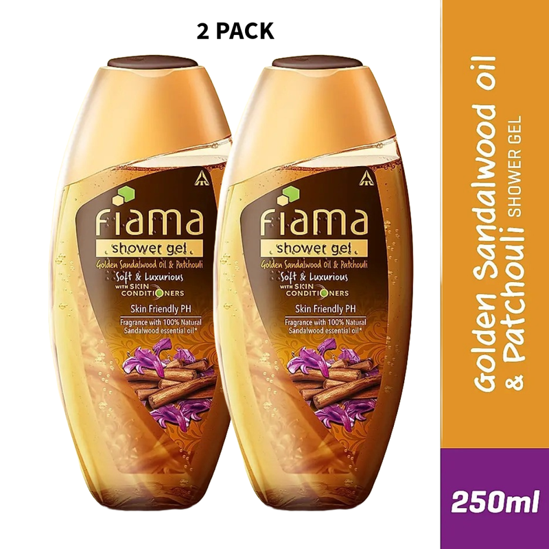 Fiama Golden Sandalwood Oil And Patchouli Shower Gel -250ml Pack Of 2
