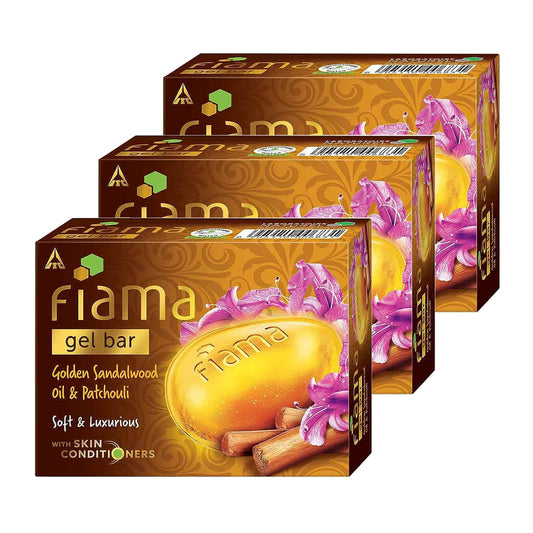 Fiama Gel Bar Golden Sandalwood Oil And Patchouli 125gm Pack Of 3