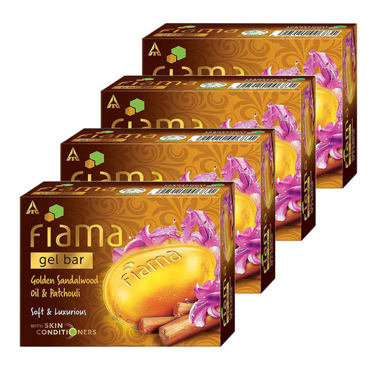 Fiama Gel Bar Golden Sandalwood Oil And Patchouli 125gm Pack Of 4