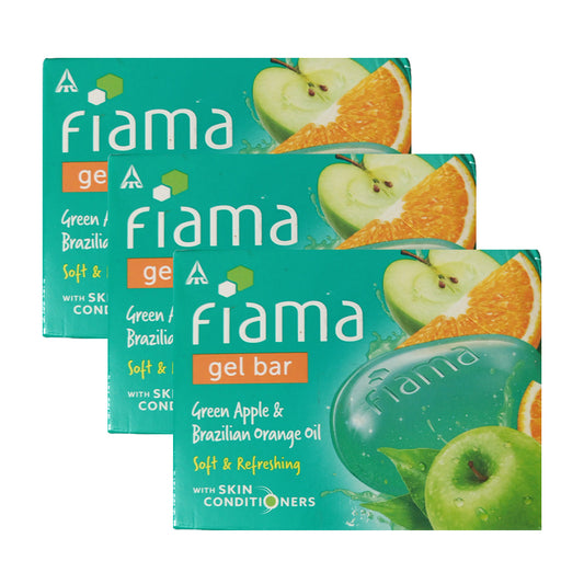 Fiama Green Apple & Brazilian Orange Oil Soap -125gm Pack Of 3