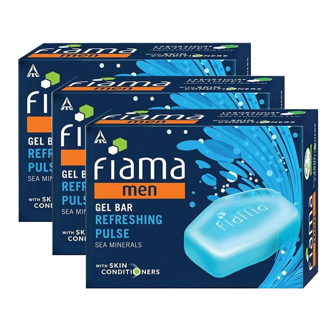 Fiama Men Gel Bar Refreshing Pulse 125gm Pack Of 3
