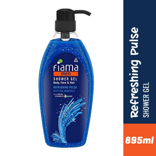 Fiama Shower Gel For Men Refreshing Pulse Body Face And Hair 895ml
