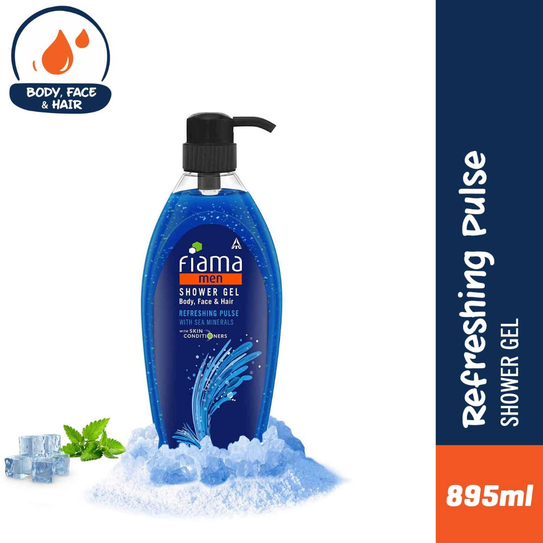 Fiama Men Shower Gel Body Face And Hair Refreshing Pulse 895ml