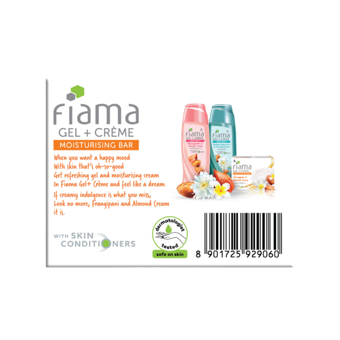 Frangipani And Almond Cream Fiama Gel Bar 125gm