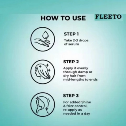 Fleeto Gloss Hair Serum Reduces Breakage, Get Silky, Shine And Healthy Hair 100ml