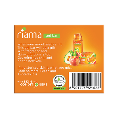 Fiama Gel Bar Peach And Avocado Moisturised Skin 125gm