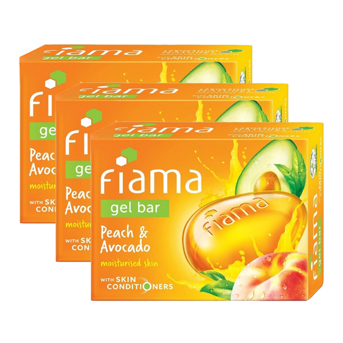 Fiama Gel Bar Peach And Avocado Moisturised Skin 125gm Pack Of 3