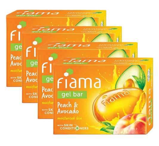 Fiama Gel Bar Peach And Avocado Moisturised Skin 125gm Pack Of 4