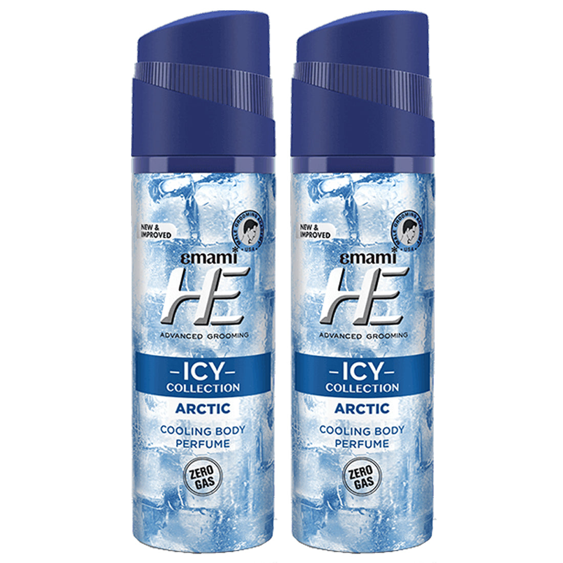 Emami HE ICY Collection Arctic Cooling Body Perfume 120ml Pack Of 2