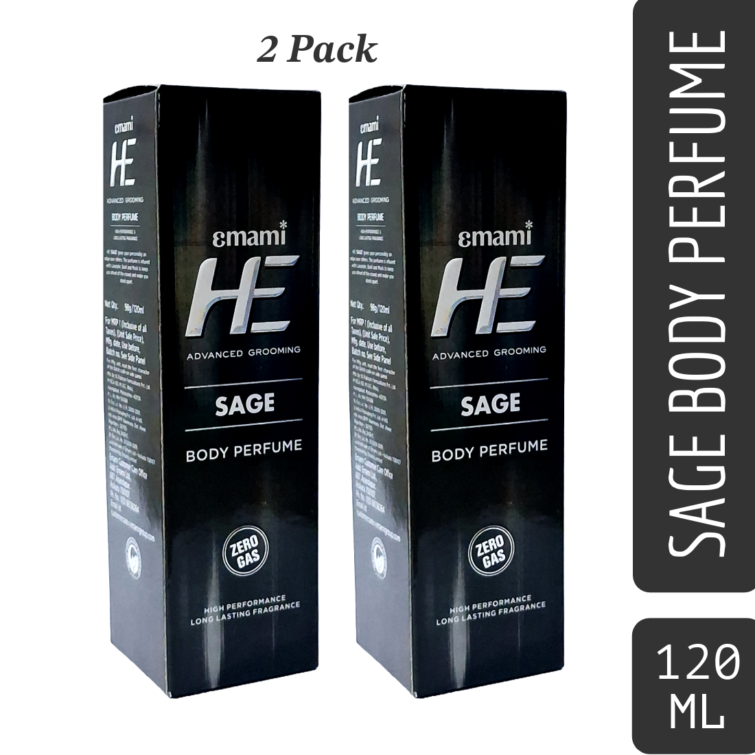 Emami He Long Lasting Fragrance Sage Body Spray 120ml Pack Of 2
