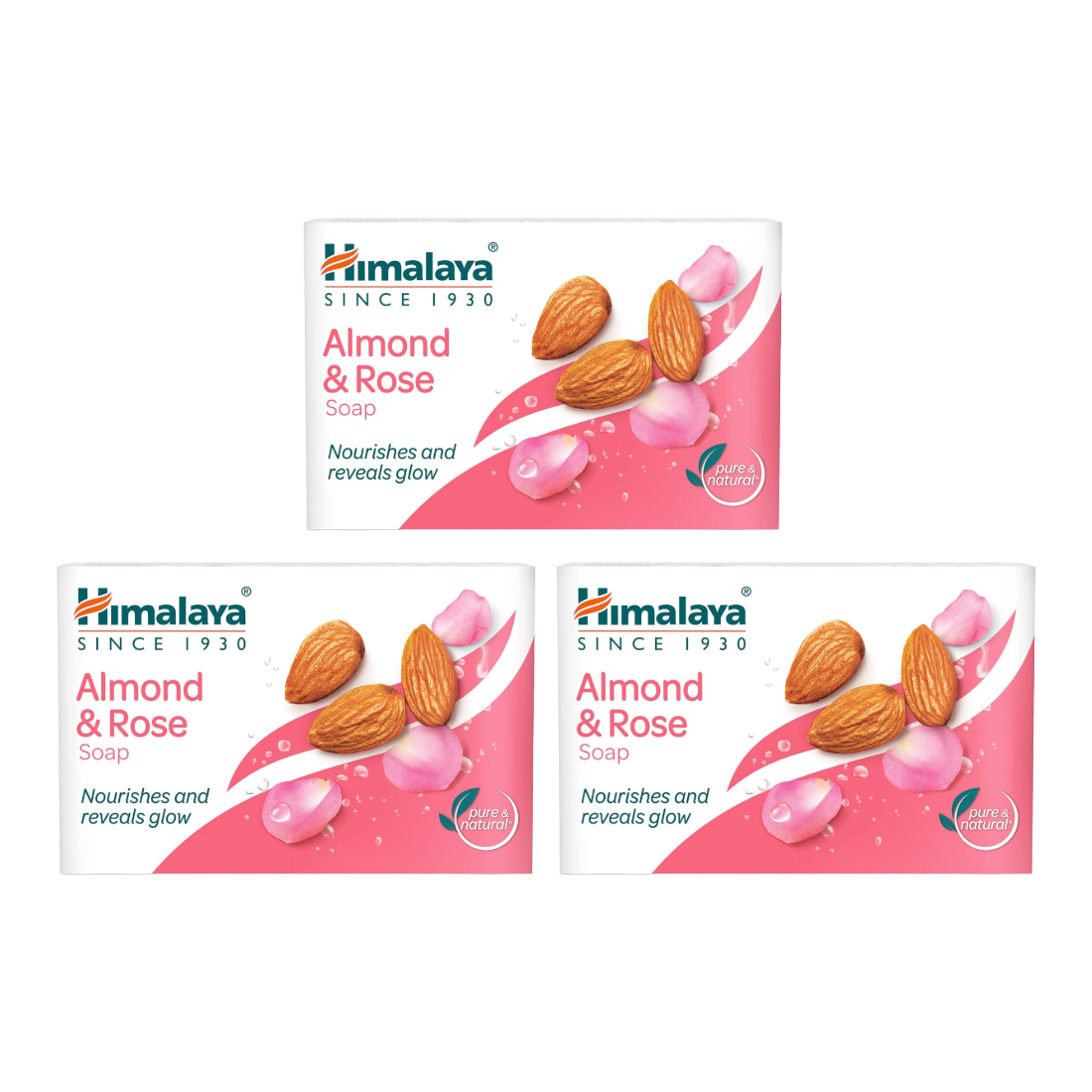 Himalaya Almond And Rose Nourishes And Reveals Glow Soap 125gm Pack Of 3