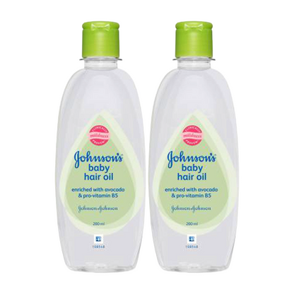 Johnsons Baby Hair Oil Enriched With Avocado And Pro Vitamin B5 200ml Pack Of 2