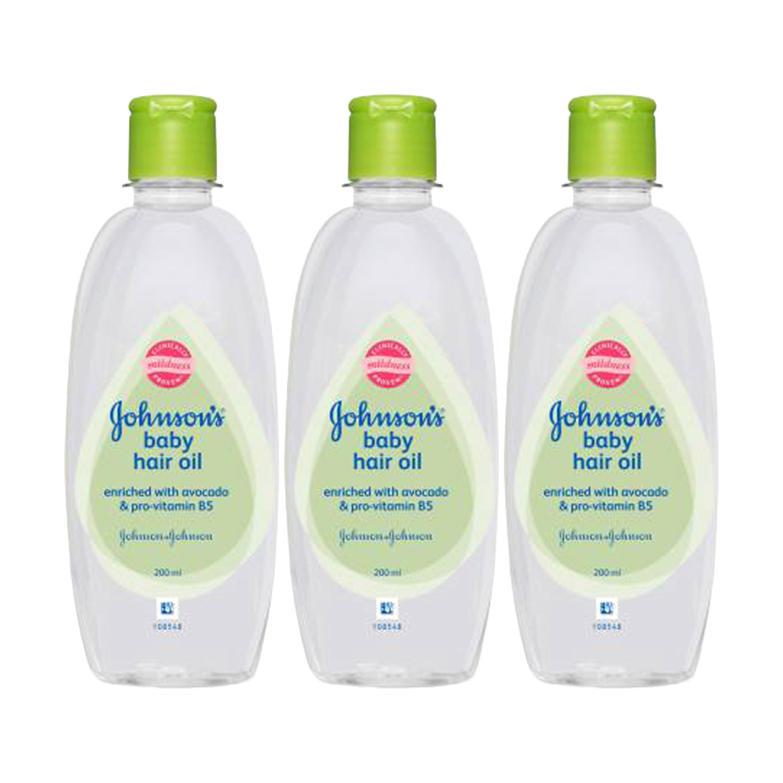Johnsons Baby Hair Oil Enriched With Avocado And Pro Vitamin B5 200ml Pack Of 3
