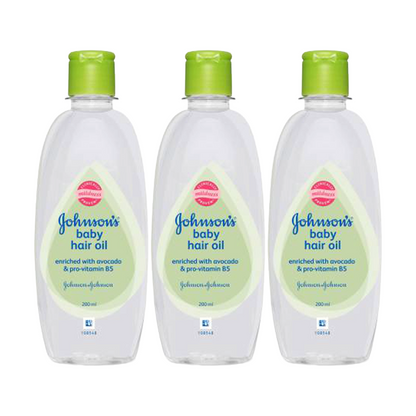 Johnsons Baby Hair Oil Enriched With Avocado And Pro Vitamin B5 200ml Pack Of 3