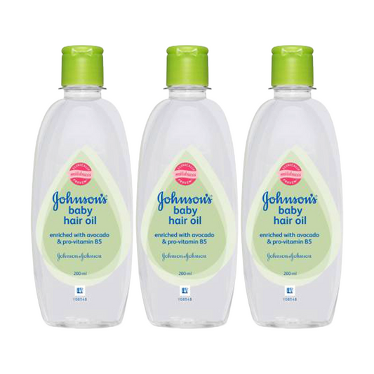 Johnsons Baby Hair Oil Enriched With Avocado And Pro Vitamin B5 200ml Pack Of 3