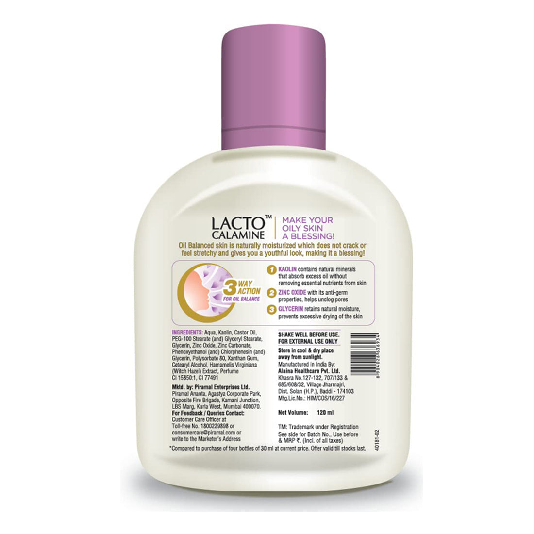 Lacto Kaolin Clay Face Lotion For Oily Skin -120ml