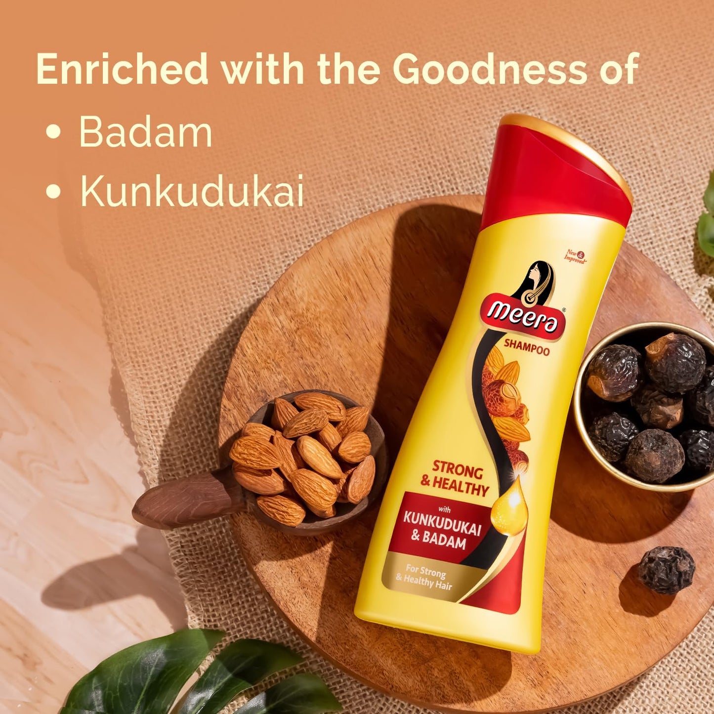 Meera Strong & Healthy Shampoo With Kunkudukai & Badam 180ml