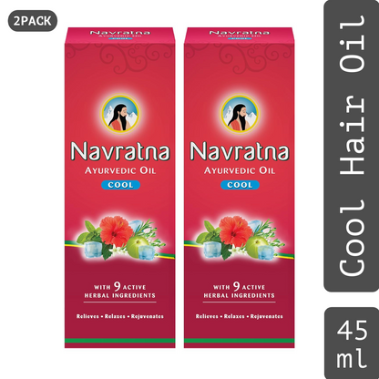 Navratna Cool Hair Oil With Herbal Ingredients 45ml Pack Of 2