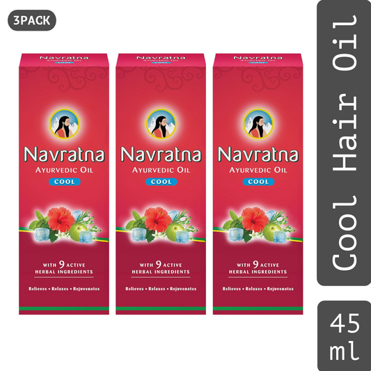 Navratna Cool Hair Oil With Herbal Ingredients 45ml Pack Of 3