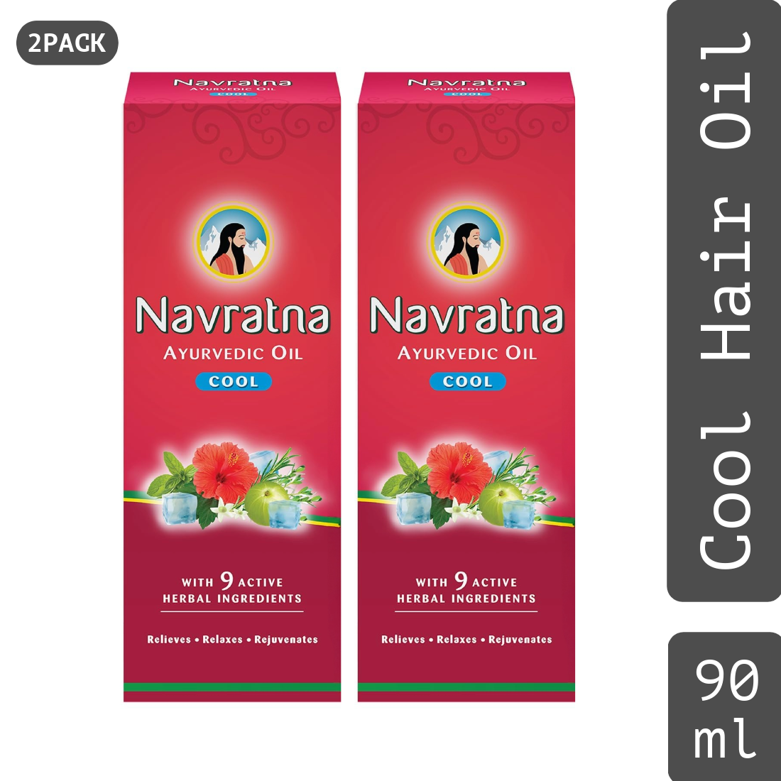 Navratna Cool Hair Oil With Herbal Ingredients 90ml Pack Of 2
