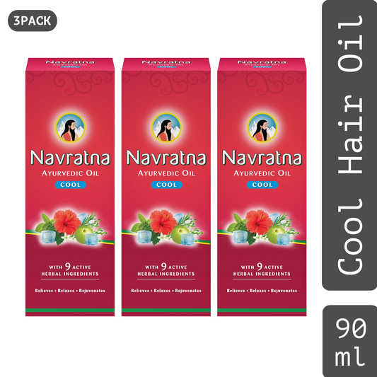 Navratna Cool Hair Oil With Herbal Ingredients 90ml Pack Of 3