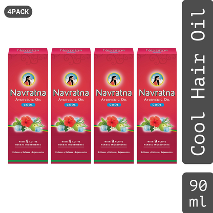Navratna Cool Hair Oil With Herbal Ingredients 90ml Pack Of 4