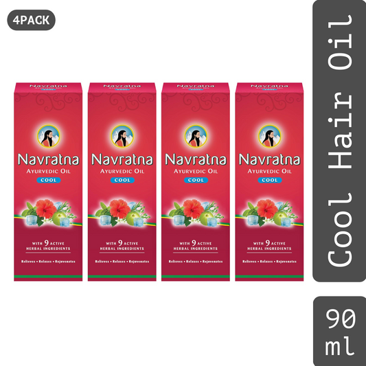 Navratna Cool Hair Oil With Herbal Ingredients 90ml Pack Of 4