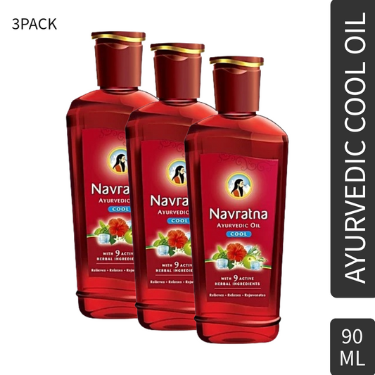 Navratna 9 Active Herbal Ayurvedic Cool Hair Oil 90ml Pack Of 3