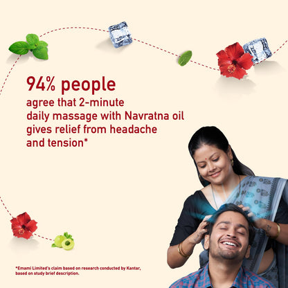 Navratna Cool Ayurvedic Hair Oil For Relieves Relaxes Rejuventes 600ml