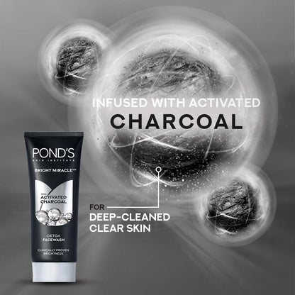 Ponds Skin Bright Miracle With Activated Charcoal Detox Face Wash 15gm