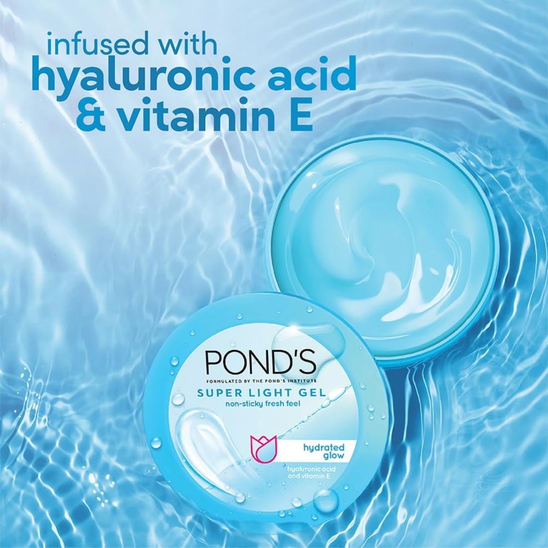 Ponds Super Light Gel Non Sticky Fresh Feel Hydrated Glow 200ml