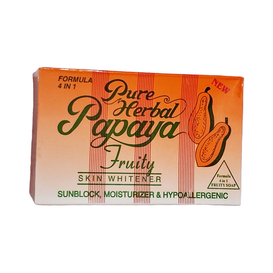 Pure Herbal Papaya Fruity Skin Whitener 4 In 1 Formula Soap 135gm