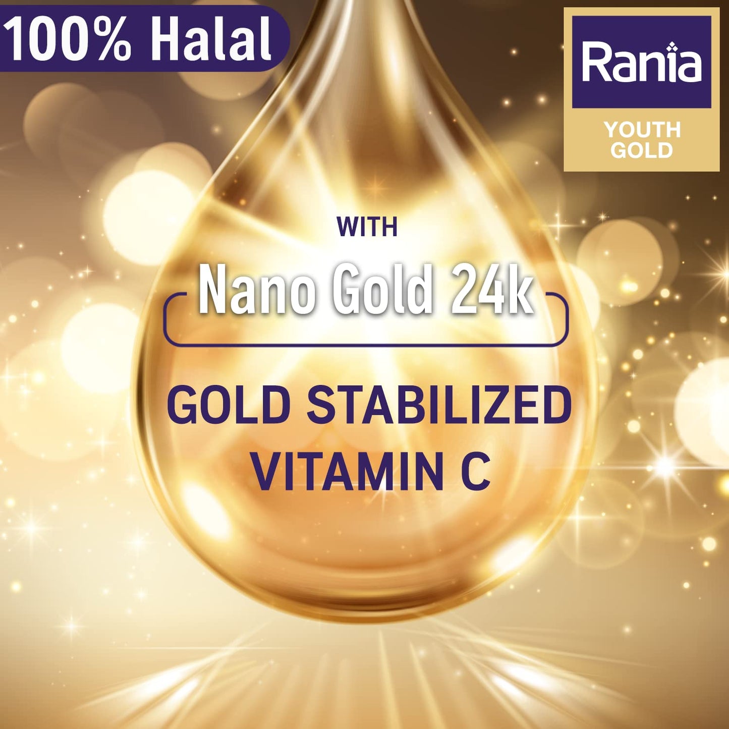 Rania 100% Halal Cream Gold Lifting Night Rejuvenating -45gm