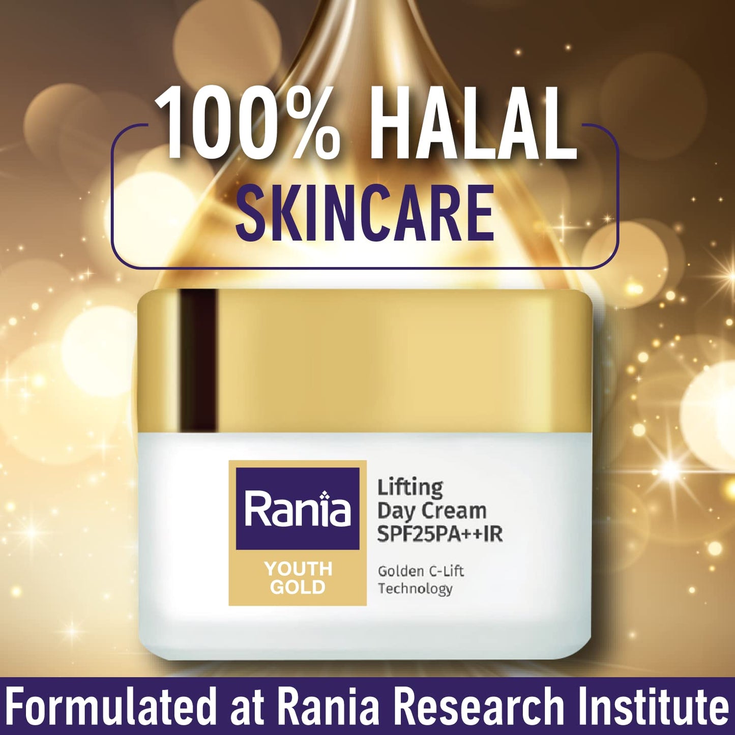 Rania 100% Halal Cream Gold Lifting Day Cream SPF25PA++IR -45gm