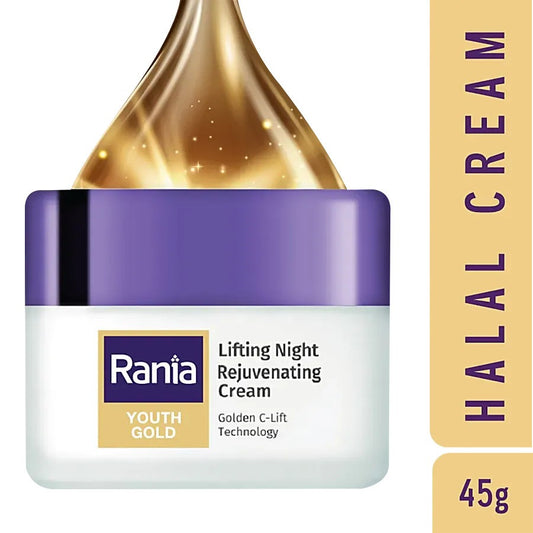 Rania 100% Halal Cream Gold Lifting Night Rejuvenating -45gm