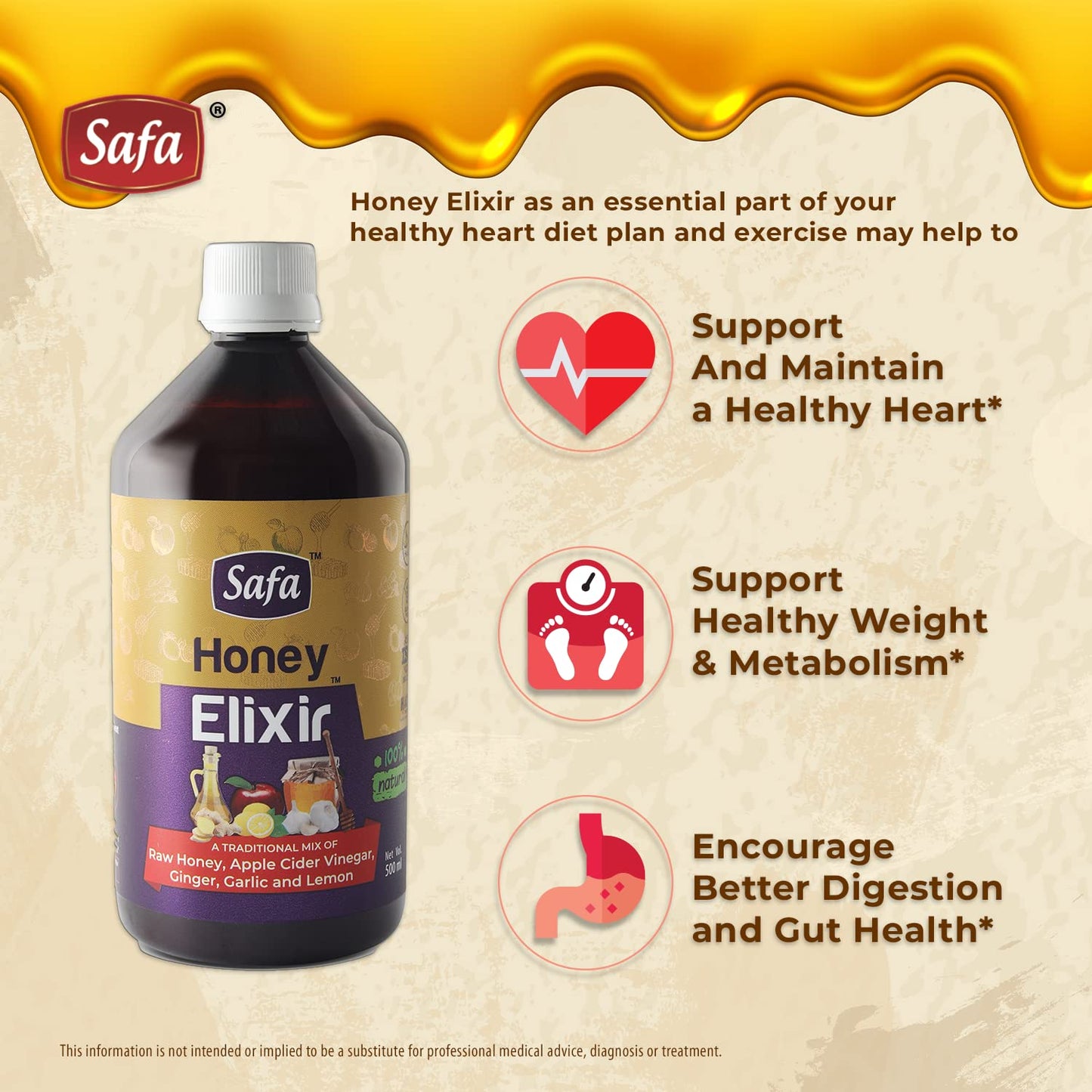 Safa Honey Elixir 100% Natural 500ml