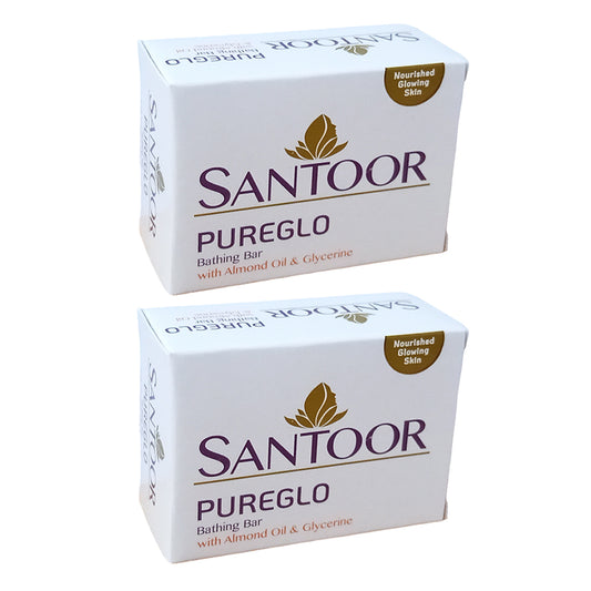 Santoor Pureglo Bathing Bar Nourished Glowing Skin 125gm Pack Of 2