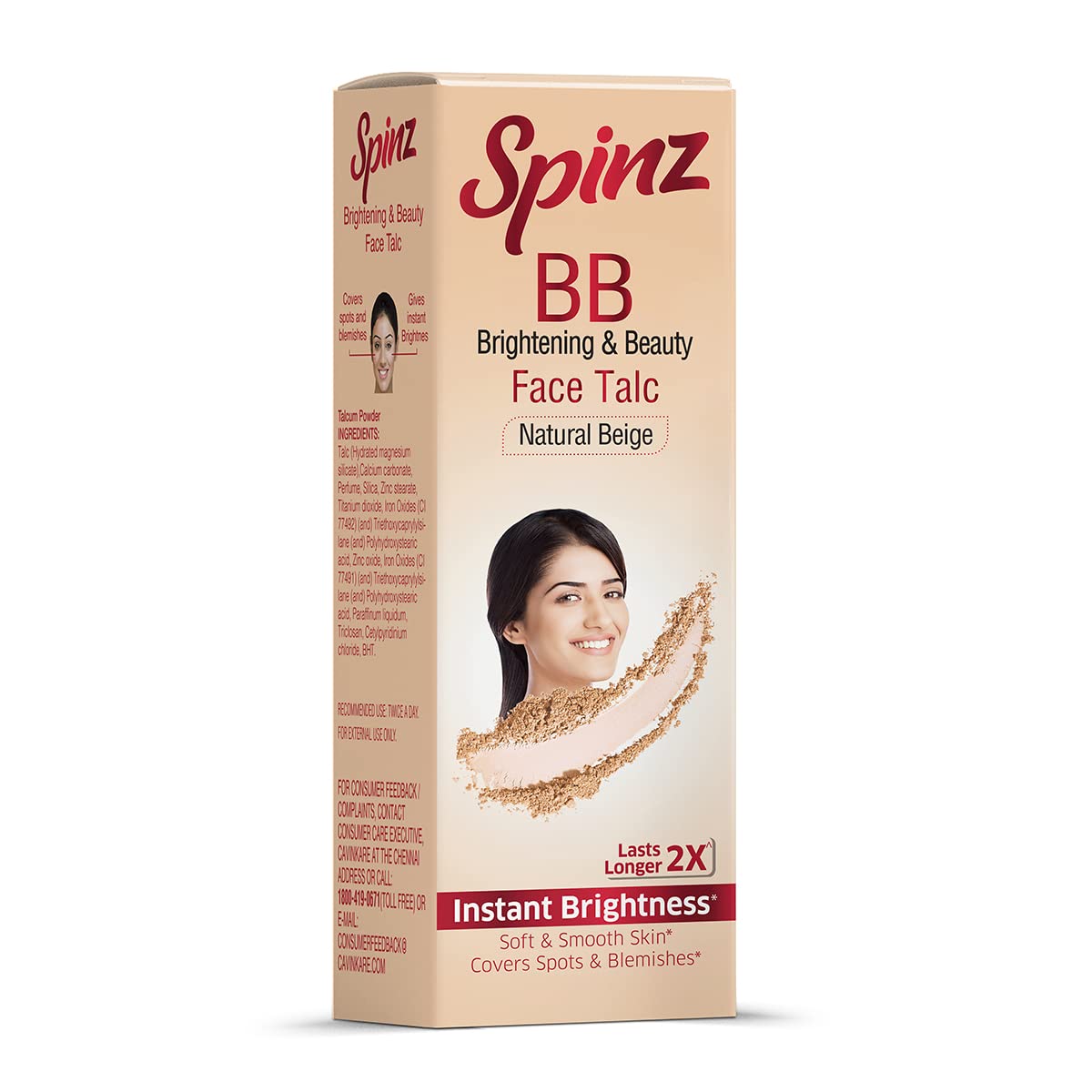 Spinz BB Brightening & Beauty Face Talc Natural Beige -35gm