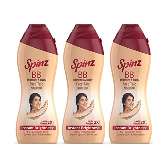 Spinz BB Brightening & Beauty Face Talc Natural Beige 80gm Pack Of 3