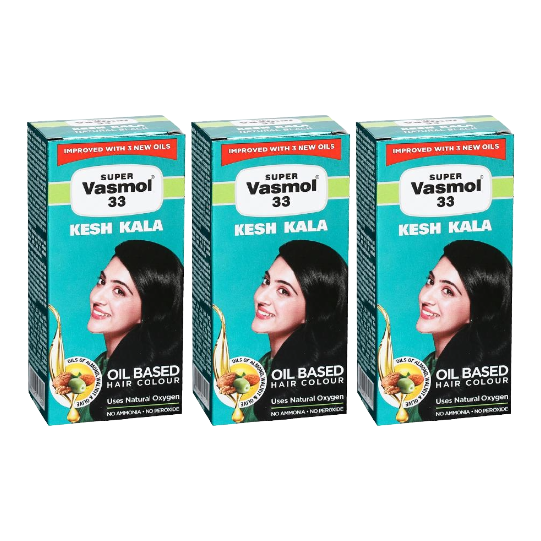 Super Vasmol Kesh Kala Oil Based Hair Color -50ml Pack Of 3