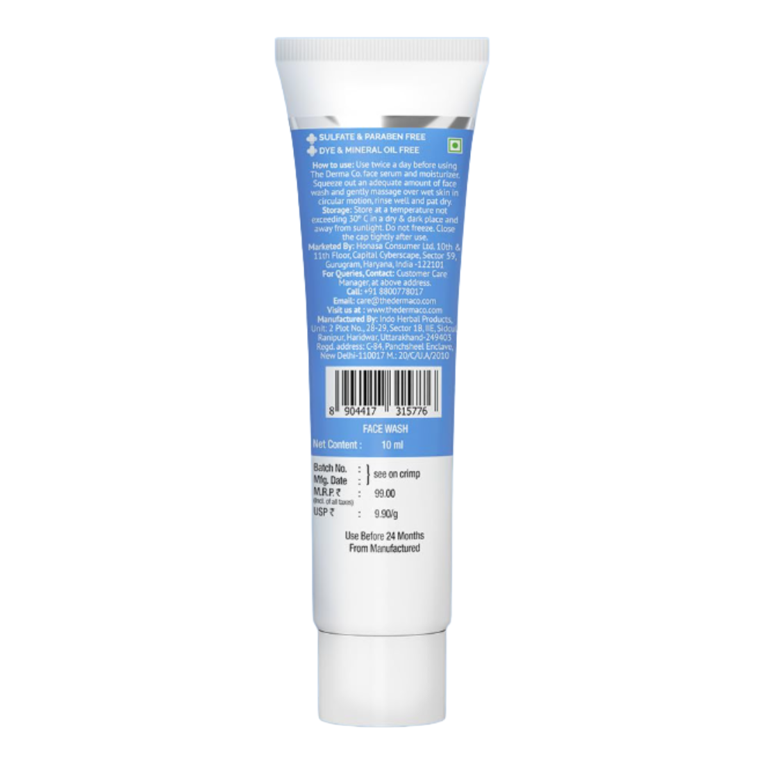 The Derma Co Sali Cinamide Anti Acne Face Wash 10ml