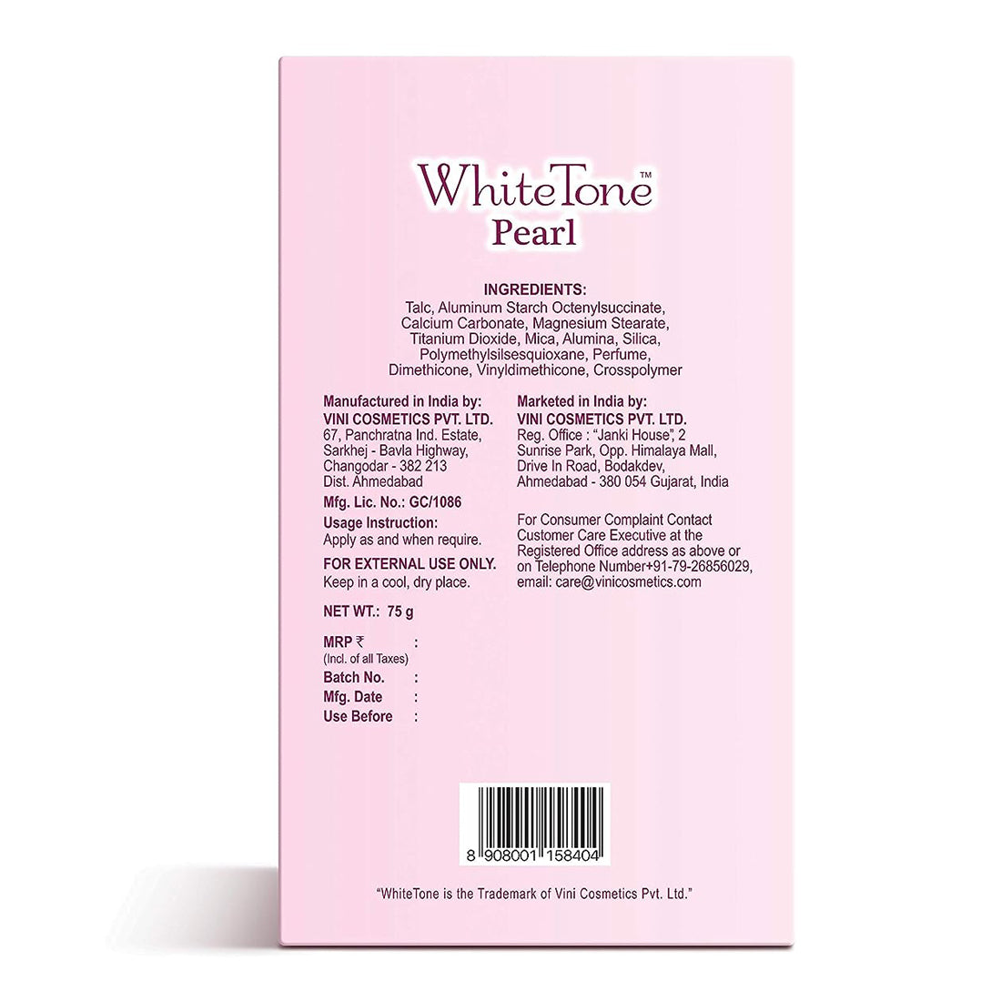 WhiteTone Pearl Face Powder With Soft And Smooth Formula 75gm Pack Of 3