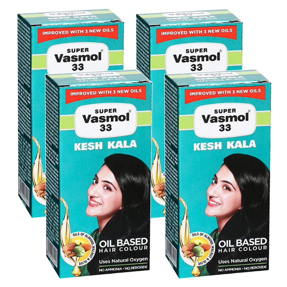 Super Vasmol Kesh Kala Oil Based Hair Color -50ml Pack Of 4